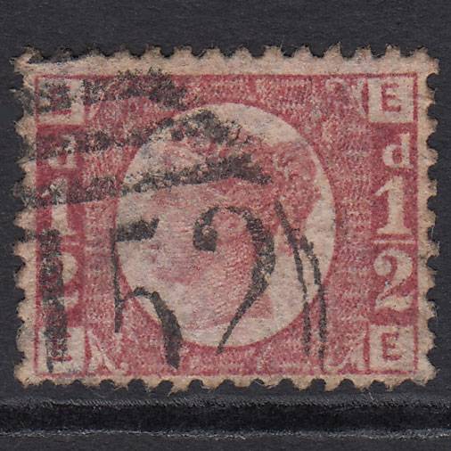GB QV 1870 1/2d (Plate 15) SG48-G4 EE FU Burton-on-trent 152 Well Centred