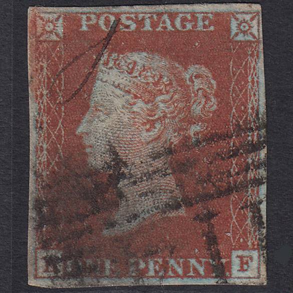 GB QV 1841 1d Pl 50 SG8-B1(1) Framed Reverse KF FU 4 Margins Dundee 114