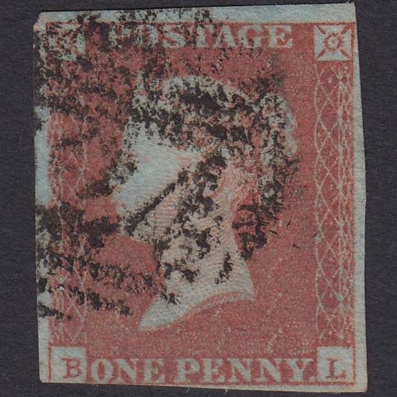 GB QV 1841 1d Red-brown (Plate 93) SG8-B1(1) BL GU 3 Margins