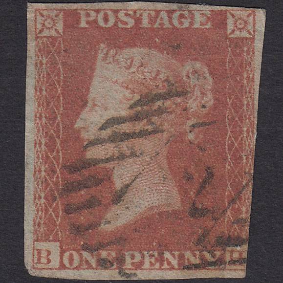 GB QV 1841 1d Red-brown (Plate 172) SG8-B2(1) BH GU 3m London IS Cancel