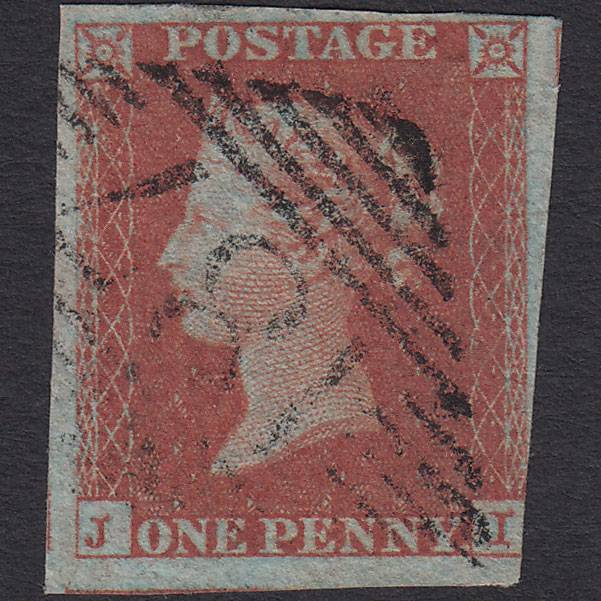 GB QV 1841 1d Red-brown (Plate 156) SG8-B2(1) JI FU 3 Margins Dundalk 187