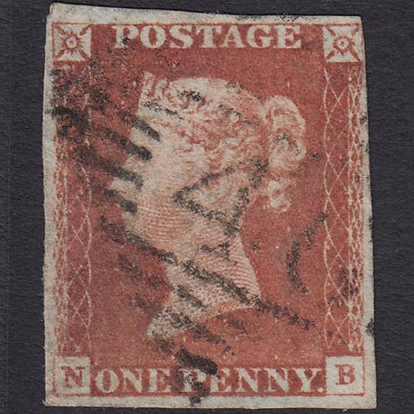 GB QV 1841 1d Red-brown (Plate 68) SG8-B1(1) NB GU nr 4M Ballymena 46