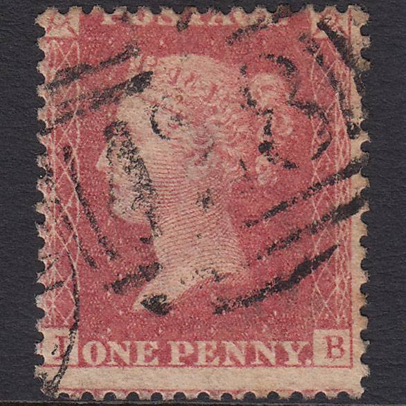 GB QV 1857 1d Rose-red Pl 39 SG40-C10(1) IB GU Hurst Green 428 Misperf