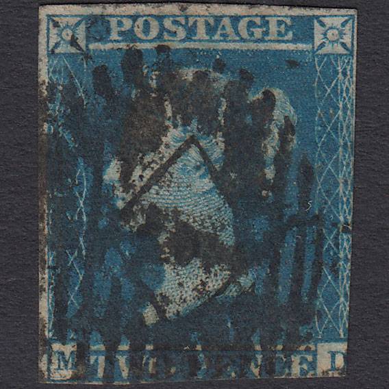 GB QV 1841 2d Blue (Plate 3) SG14-E1(2) MD PU London IS Cancel