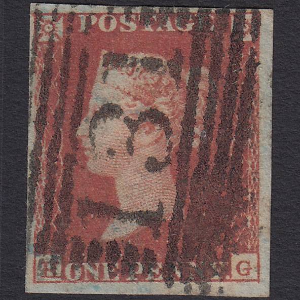 GB QV 1841 1d Red-brown Pl 104 SG8-B1(1) HG FU 4 Margins Edinburgh 131