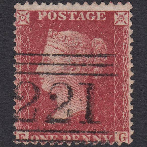 GB QV 1857 1d Deep Rose-red Pl 47 SG41-C10(4) EG FU Leith 221 Misperf