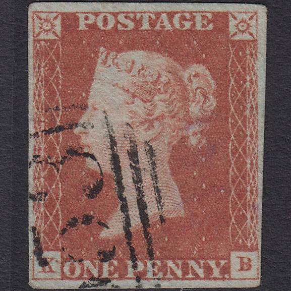 GB QV 1841 1d Red-brown (Plate 73) SG8-B1(1) KB GU 4 Margins