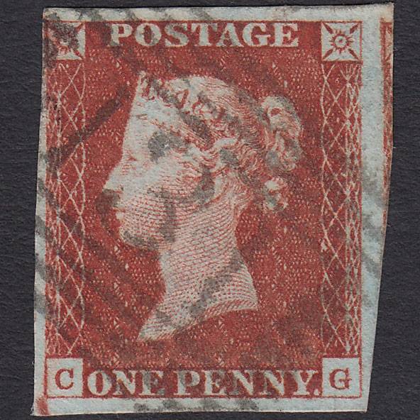 GB QV 1841 1d Red-brown Pl 59 SG8-B1(1) CG VFU 4 Margins Edinburgh 131