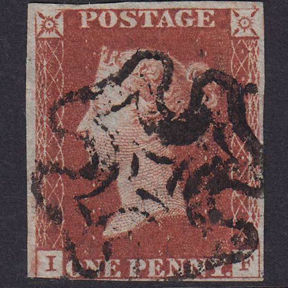 GB QV 1841 1d Red-Brown Penny Black Plate 11 SG7-A2 IF GU 3 Margins MX