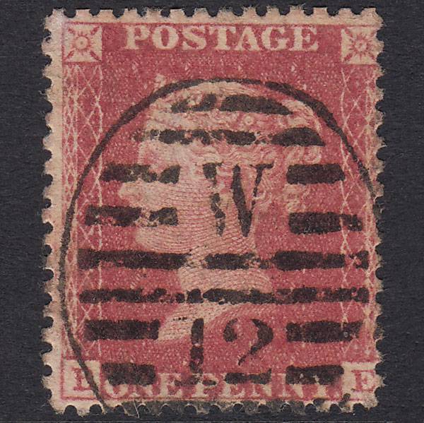 GB QV 1857 1d Rose-Red Plate 68 SG40-C10(1) BE GU London D&S W12