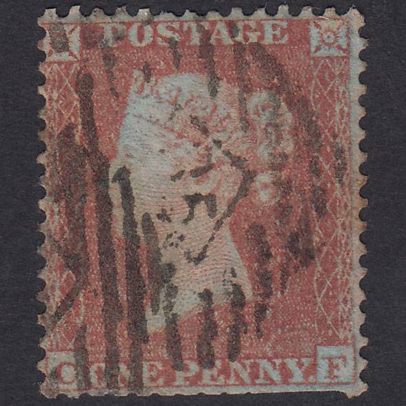 GB QV 1855 1d Red-Brown Plate 197 SG22-C2(1) CF PU
