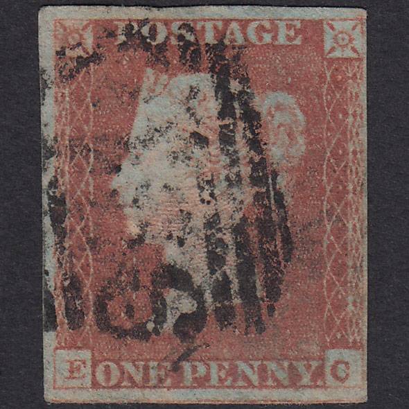 GB QV 1841 1d Red-Brown Plate 75 SG8-B1(1) EC GU 4 Margins