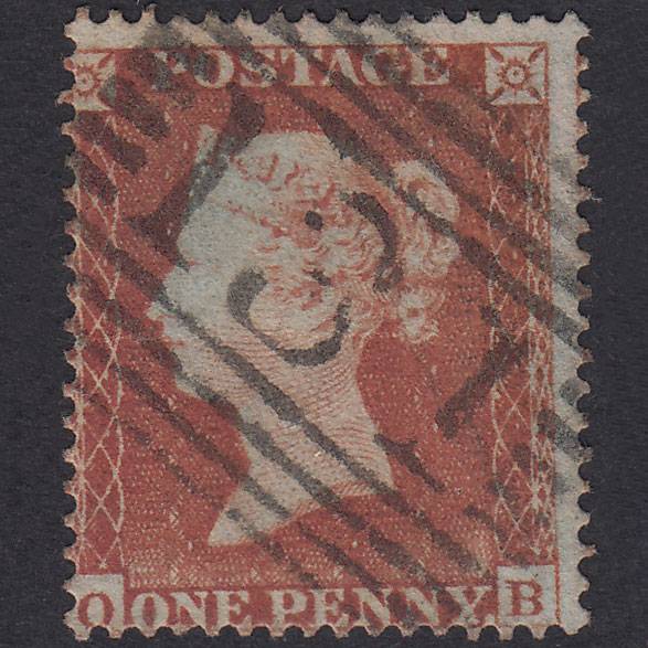 GB QV 1854 1d Red-Brown Plate 173 SG17-C1(1) OB GU Edinburgh 131