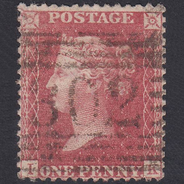 GB QV 1857 1d Pale Rose Plate 48 SG39-C10(3) IK FU Saltcoats 302