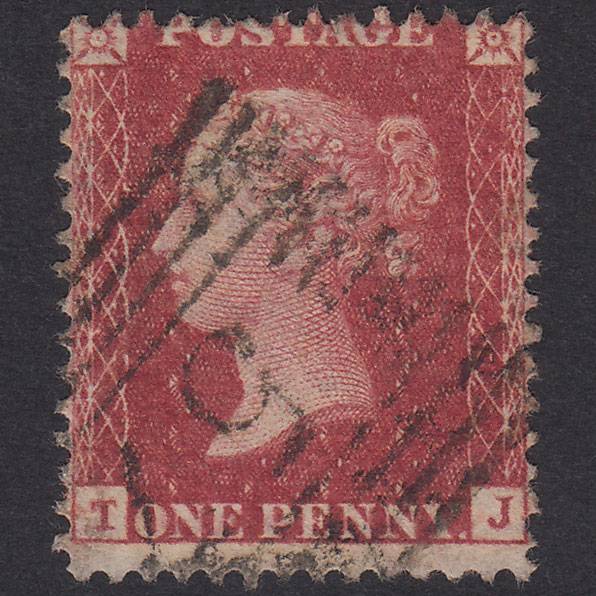 GB QV 1857 1d Rose-Red Plate 52 SG40-C10(1) TJ FU Brechin 57