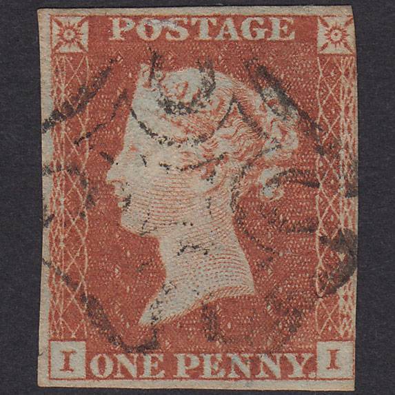 GB QV 1841 1d Red-Brown Plate 24 SG8-B1(1)-BS13 II FU Nr 4 Margins MX