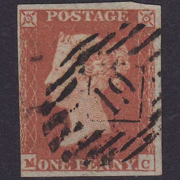 GB QV 1841 1d Red-Brown Plate 94 SG8-B1(1)-BS81 MC FU Nr 4M London IS 19