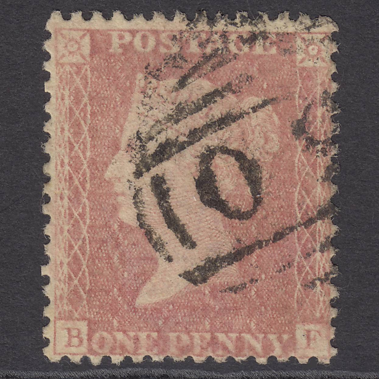 GB QV 1857 1d Rose Transitional (Plate 53)! C9A(2) BF VFU Mike Williams Certificate