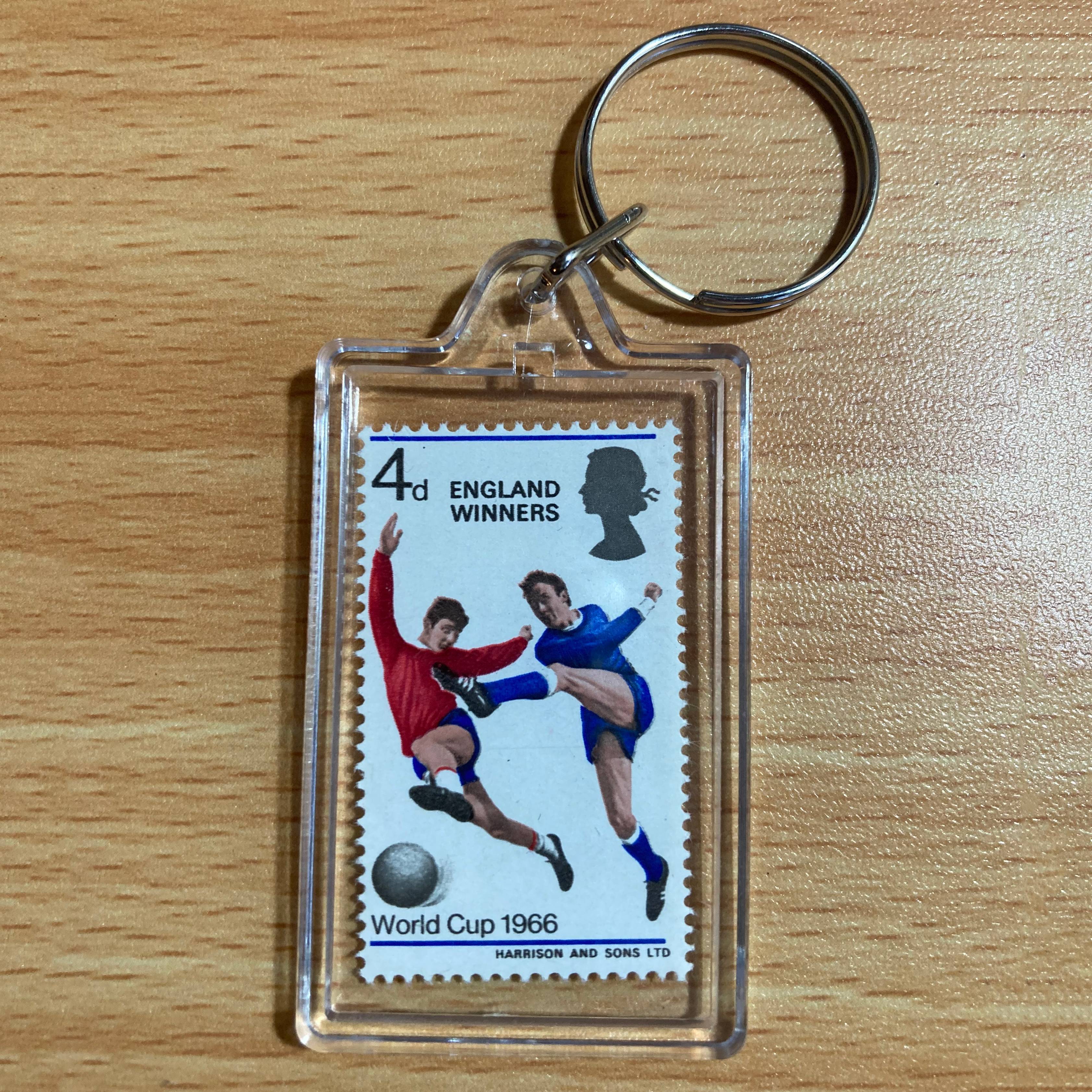 England World Cup Winners keyring with genuine 1966 stamp inside - lucky charm