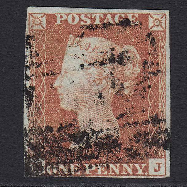 GB QV 1841 1d Red-brown (Plate 106) (SG8) 'MJ' FU 4 Margins