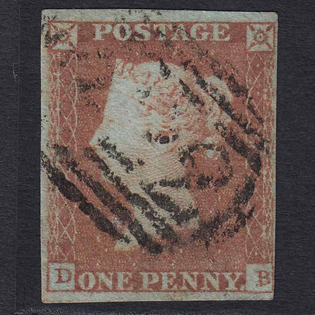 GB QV 1841 1d Red-brown (Plate 102) (SG8) 'DB' GU 4 Margins