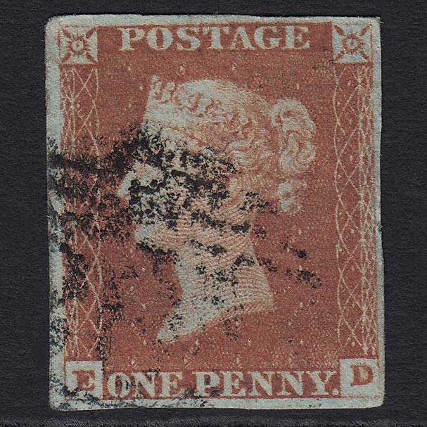 GB QV 1841 1d Red-brown (Plate 80) (SG8) 'ED' GU 4 Margins