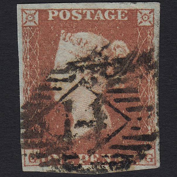 GB QV 1841 1d Red-brown (Plate 99) SG8-B1(1) GG GU London IS 14 4M Imperf