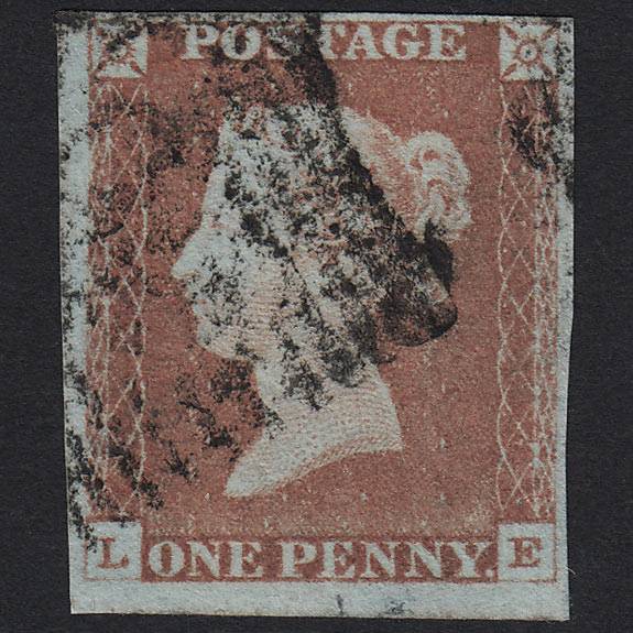 GB QV 1841 1d Red-brown (Plate 69) SG8-B1(1) LE GU in Scotland 4 Margins