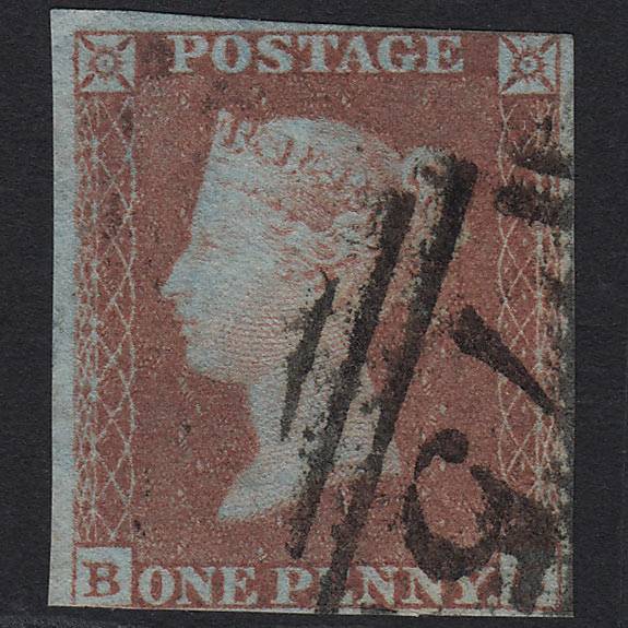 GB QV 1841 1d Red-brown (Plate 170) SG8-B2(1) BC GU Birmingham 75