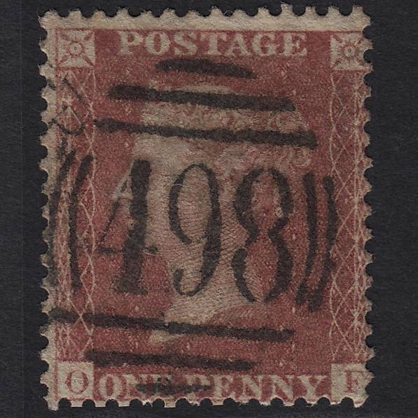 GB QV 1857 1d Rose-red (Plate 56) SG40-C10(1) OF GU Manchester 498 Spoon