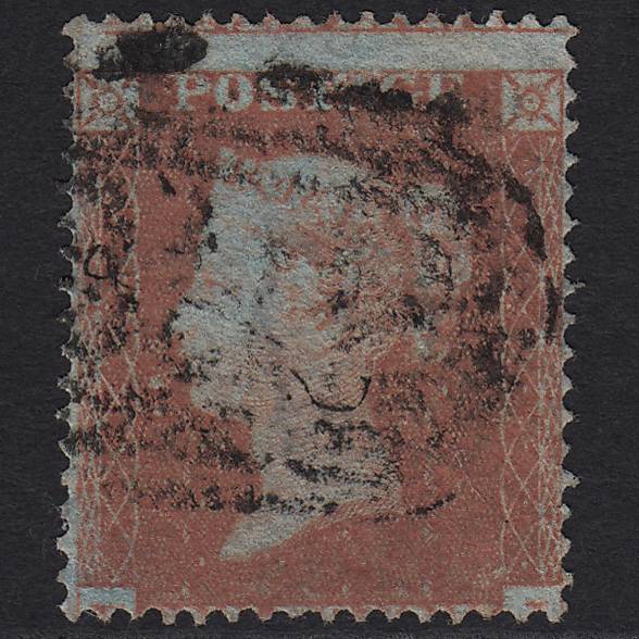GB QV 1854 1d Red-brown SG17-C1(1) GU Misperf