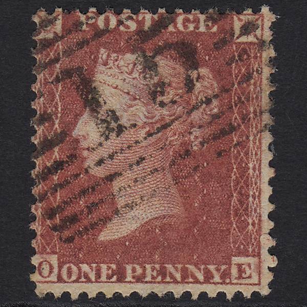GB QV 1857 1d Rose-red (Plate 55) SG40-C10(1) OE FU Ardrossan 15