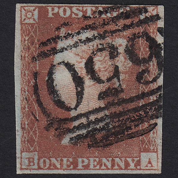 GB QV 1841 1d Red-brown Pl 94 SG8-B1(1) BA FU Rochester 650 4 Margins