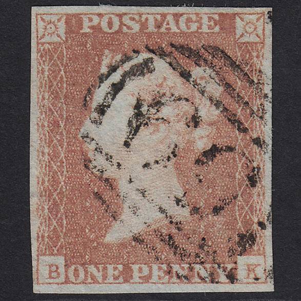 GB QV 1841 1d Red-brown (Plate 94) SG8-B1(1) BK FU Chard 159 4M Imperf
