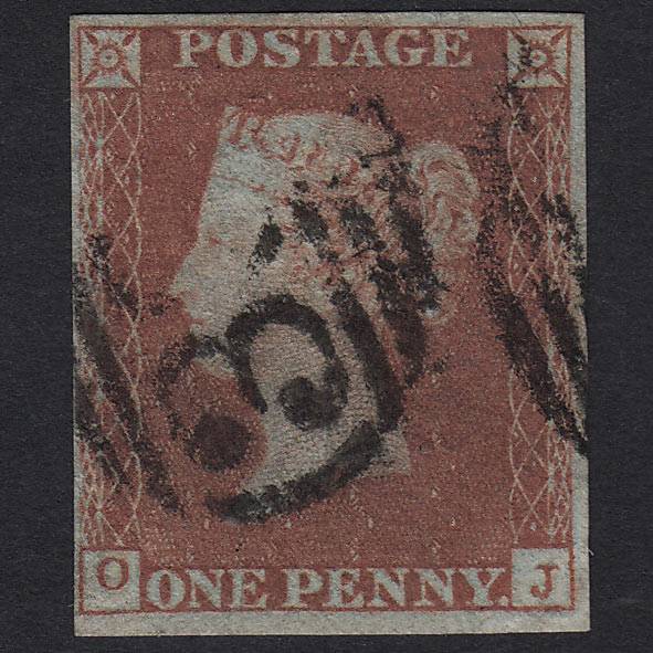 GB QV 1841 1d Red-brown (Plate 123) SG8-B2(1) OJ FU 4 Margins