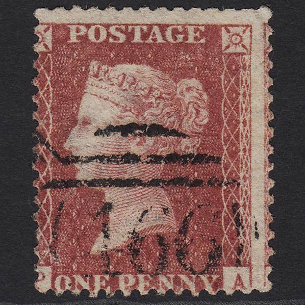 GB QV 1857 1d Rose-red (Plate 45) SG40-C10(1) PA GU Liverpool 466 Spoon