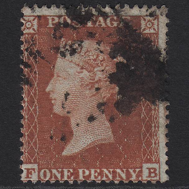 GB QV 1854 1d Red-brown (Plate 195) SG17-C1(1) FB GU
