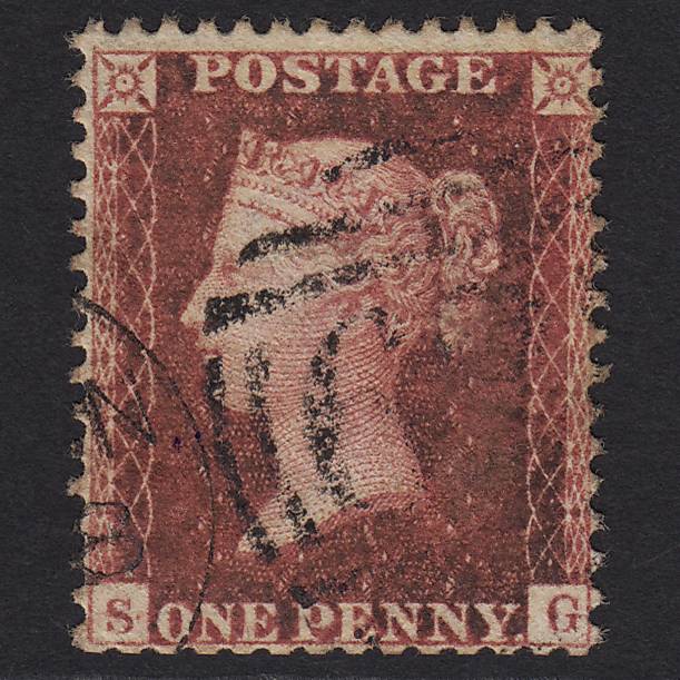GB QV 1857 1d Deep Rose-red (Plate 56) SG41-C10(4) SG GU