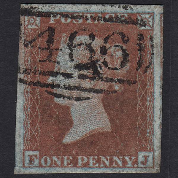 GB QV 1841 1d (Plate 134) SG8-B2(1) FJ FU 4 Good Margins Liverpool 466