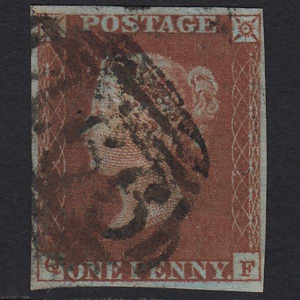 GB QV 1841 1d Red-brown Pl 55 SG8-B1(1) QF GU 4 Margins Liverpool 466