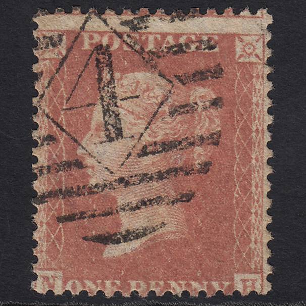 GB QV 1857 1d Pale Red Transitional (Plate 44) SGC9(3) NH FU London IS 4