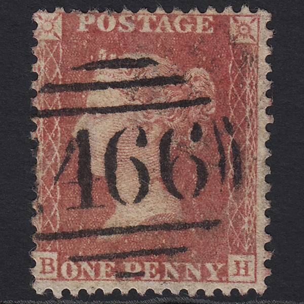 GB QV 1857 1d Rose-red (Plate 58) SG40-C10(1) BH GU Liverpool 466