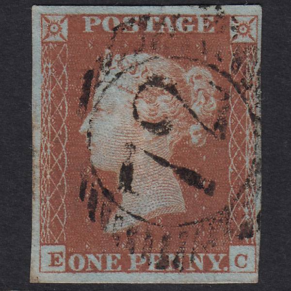 GB QV 1841 1d Red-brown Pl 56 SG8-B1(1) EC GU 4 Margins London D&S 72