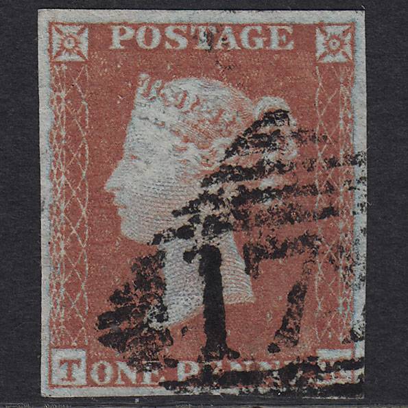 GB QV 1841 1d Red-brown (Plate 126) SG8-B2(1) TK GU 4 Margins Derry 172