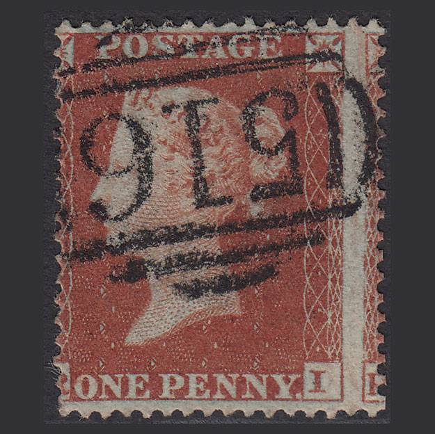 GB QV 1854 1d (Plate 204) SG17-C1(1) RI VFU Marlborough 516 Large Misperf