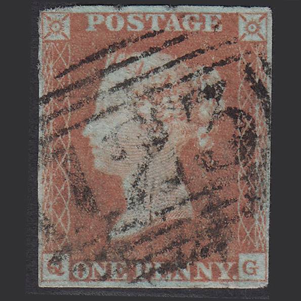 GB QV 1841 1d Very Blued (Plate 72) SG8a-B1(2) QG GU 4M Bridgwater 123