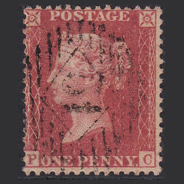 GB QV 1857 1d Rose-red (Plate 27) SG40-C10(1) PC FU London IS 51 51.e
