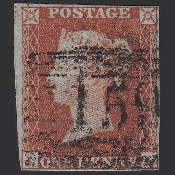 GB QV 1841 1d Red-brown (Plate 129) SG8-B2(1) LL GU 4M Imperf Glasgow 159