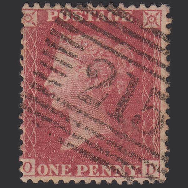 GB QV 1857 1d Rose-red (Plate 52) SG40-C10(1) OD GU Lanark 215