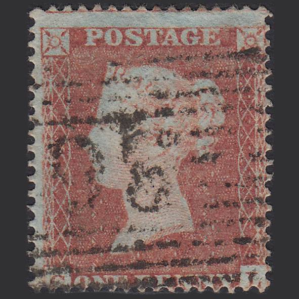 GB QV 1854 1d Red-brown (Plate 180) SG17-C1(1) CL GU Scotland Misperf